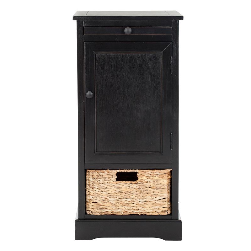 SAFAVIEH Raven Tall Storage Unit Distressed Black