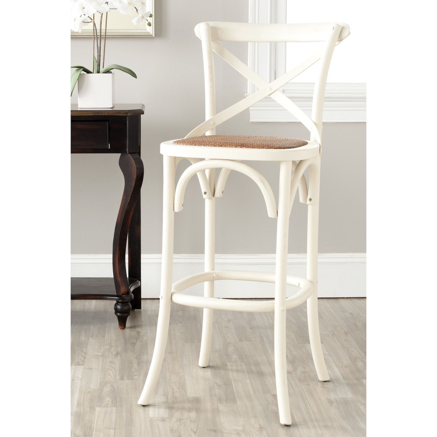 Safavieh Natural 29.53-in H Bar Height Wood Bar Stool In The Bar