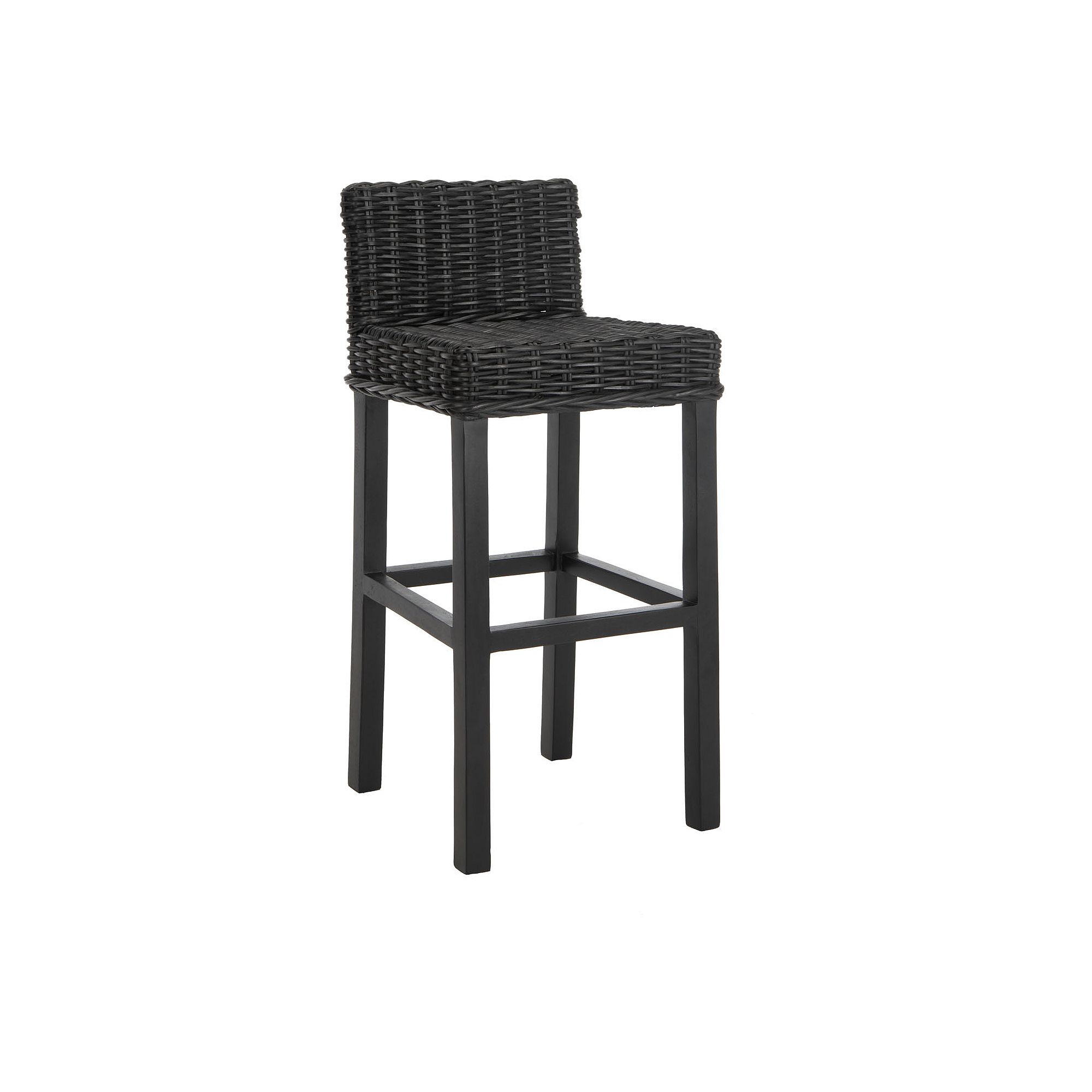 Safavieh Cypress Rattan Bar Stool, Black