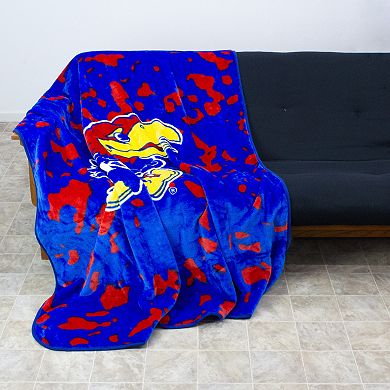 College Covers Kansas Jayhawks Raschel Throw Blanket