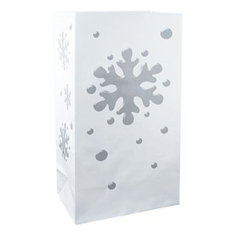 LumaBase 12 pk Snowflake Flame-Resistant Luminaria Lantern Bags