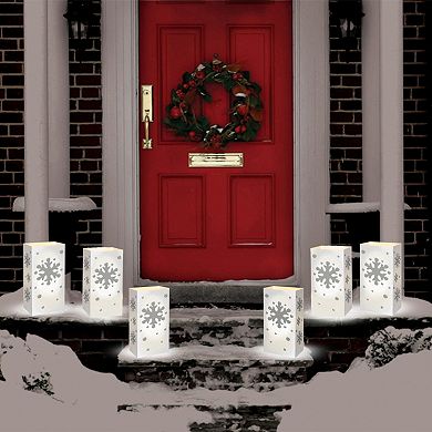 LumaBase 24-pk. Snowflake Luminaria Bags