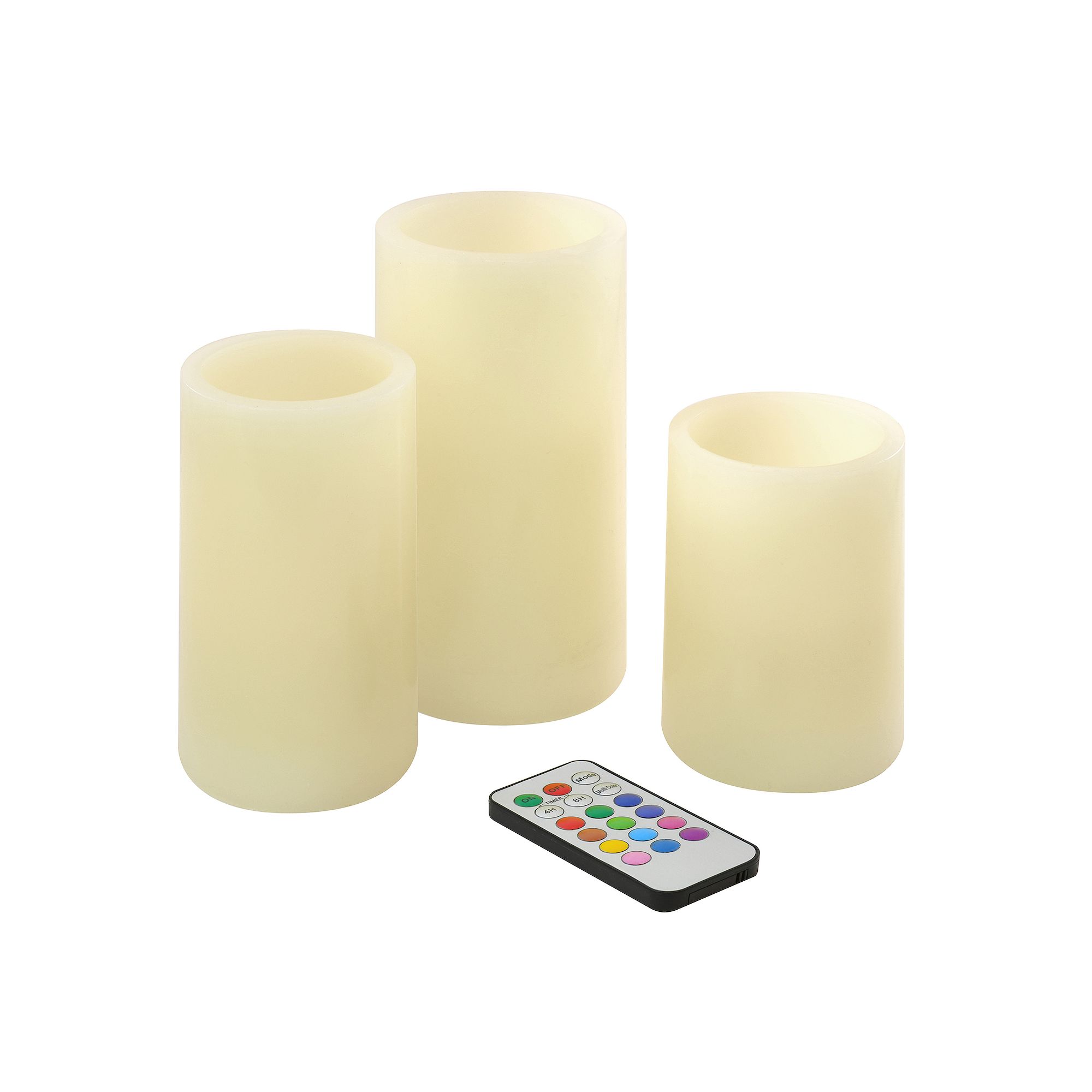LumaBase 3-pc. LED Round Candle Set, Ivory