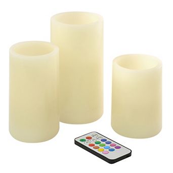 LumaBase 3 pc LED Round Candle Set