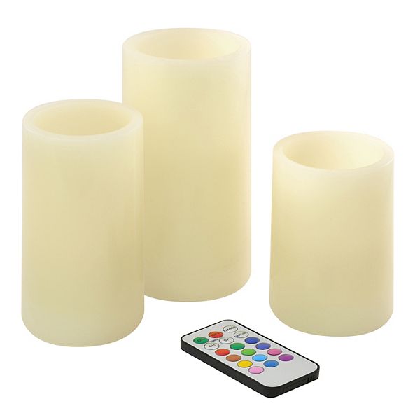 LumaBase 3pc. LED Round Candle Set