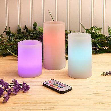 LumaBase 3-pc. LED Round Candle Set