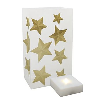 LumaBase Timer LumaLite & Star Luminaria Bags 6 pc Set
