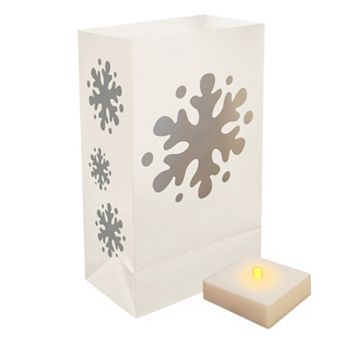 LumaBase 6 pk LumaLite Timer & Snowflake Luminaria Bags