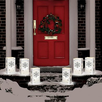 LumaBase 6-pk. LumaLite Timer & Snowflake Luminaria Bags