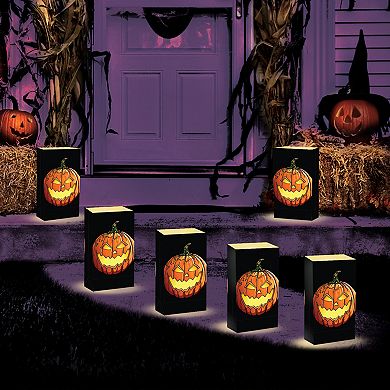 LumaBase 6-pk. Jack-o'-Lantern Timer LumaLite Luminarias