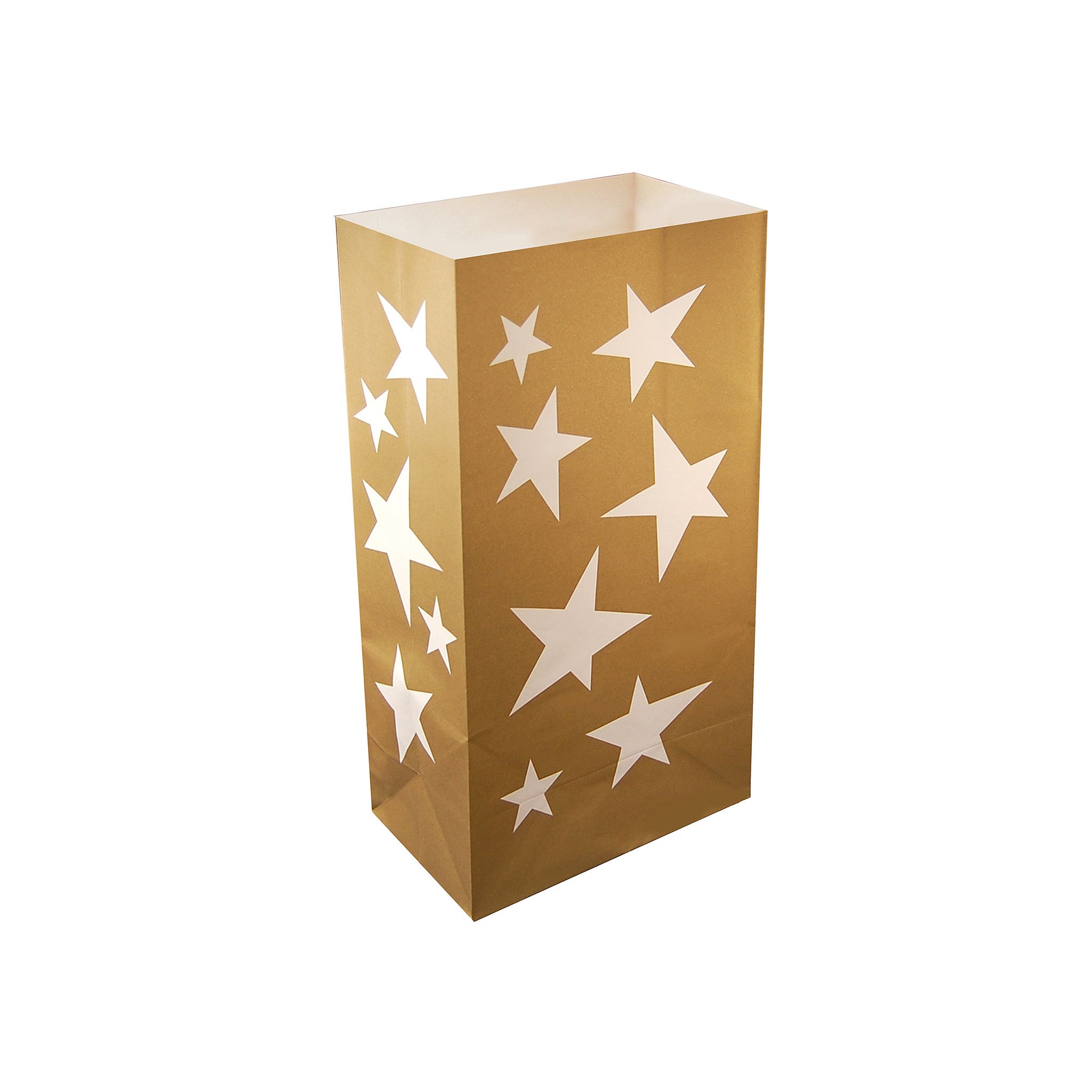LumaBase 24-pk. Stars Luminaria Bags, Gold