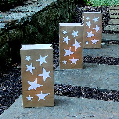 LumaBase 24-pk. Stars Luminaria Bags