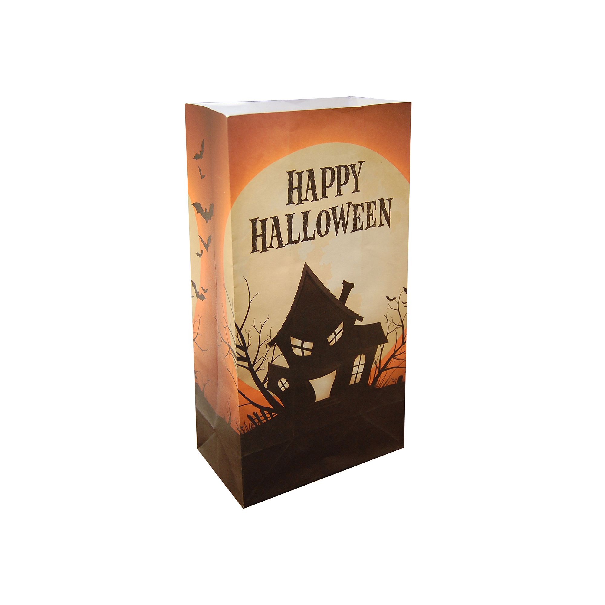 LumaBase 24-pk. Happy Halloween Luminaria Bags, Orange