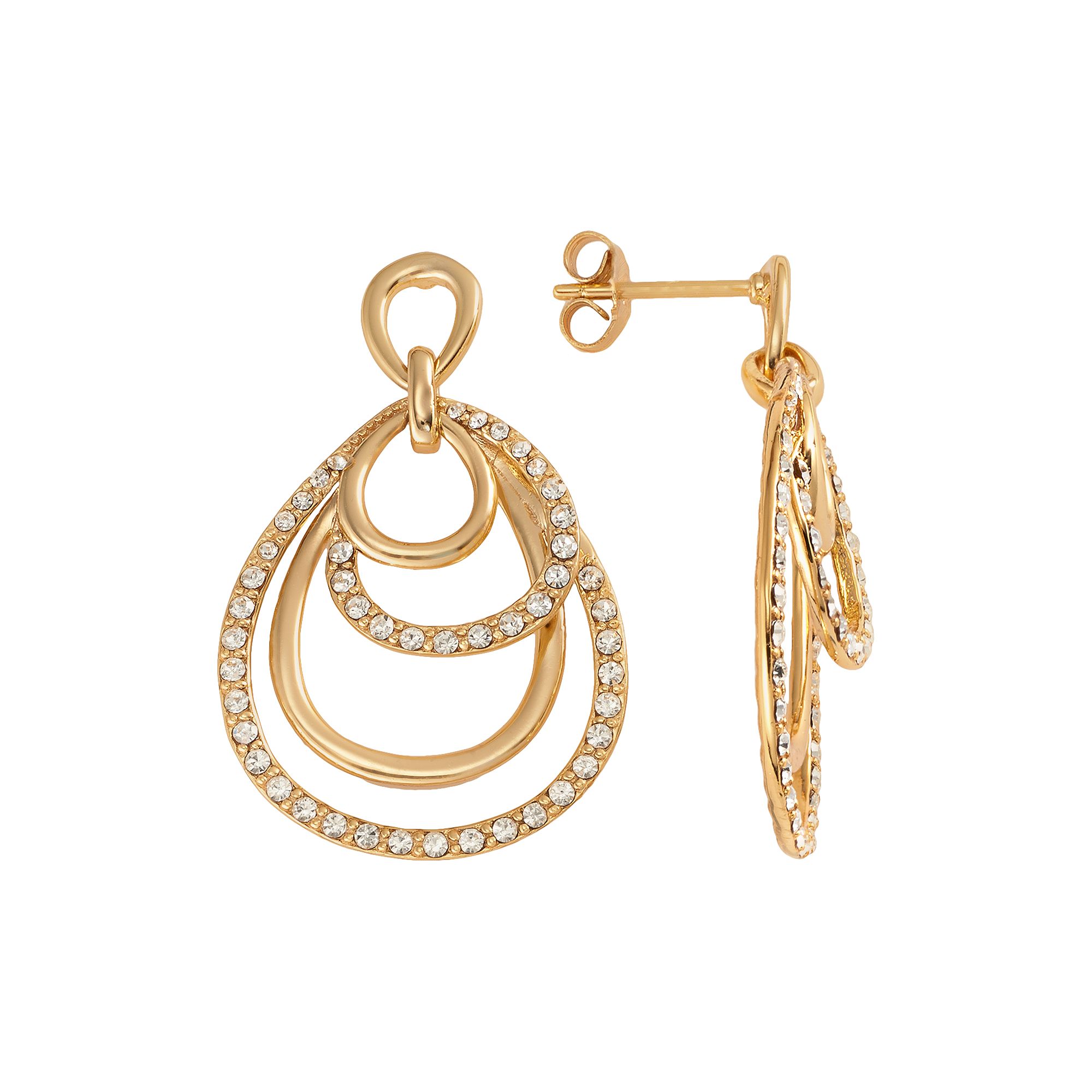 AMORE by SIMONE I. SMITH 18k Gold Over Silver Crystal Teardrop Earrings, Wo