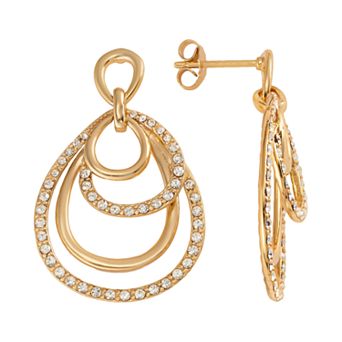 AMORE by SIMONE I. SMITH 18k Gold Over Silver Crystal Teardrop Earrings