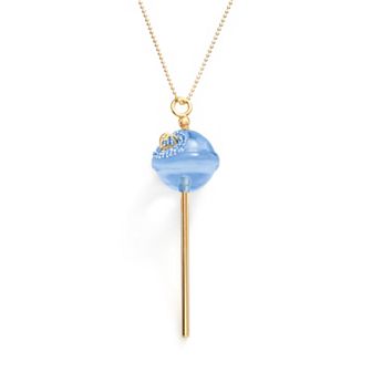 AMORE by SIMONE I. SMITH A Sweet Touch of Hope 18k Gold Over Silver Crystal Lollipop Pendant