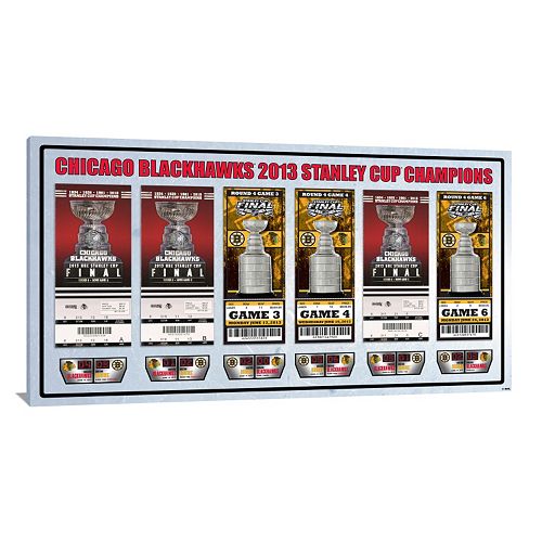 Chicago Blackhawks 2013 Stanley Cup Finals Tickets To History Canvas Print
