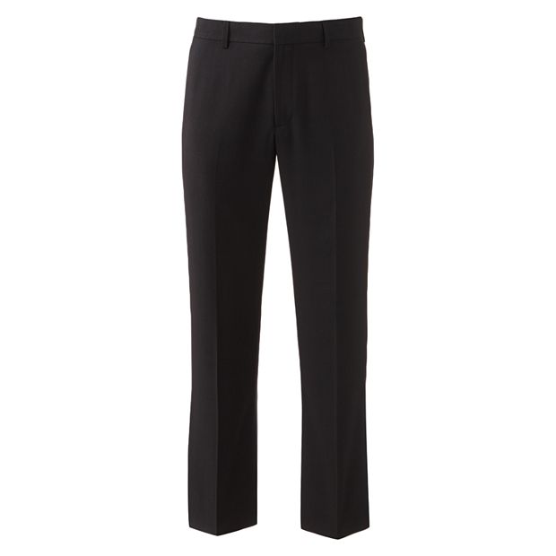 Men's Black Dress Pants Flat Front Modern Fit