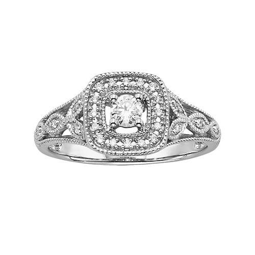 Simply Vera Vera Wang Diamond Halo Engagement Ring in 14k White Gold (1