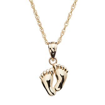 10k Gold Footprint Pendant