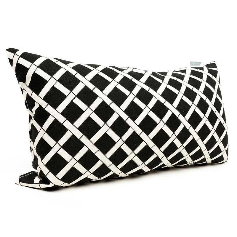 Majestic Home Goods Geometric Indoor Outdoor Small Decorative Pillow, Black