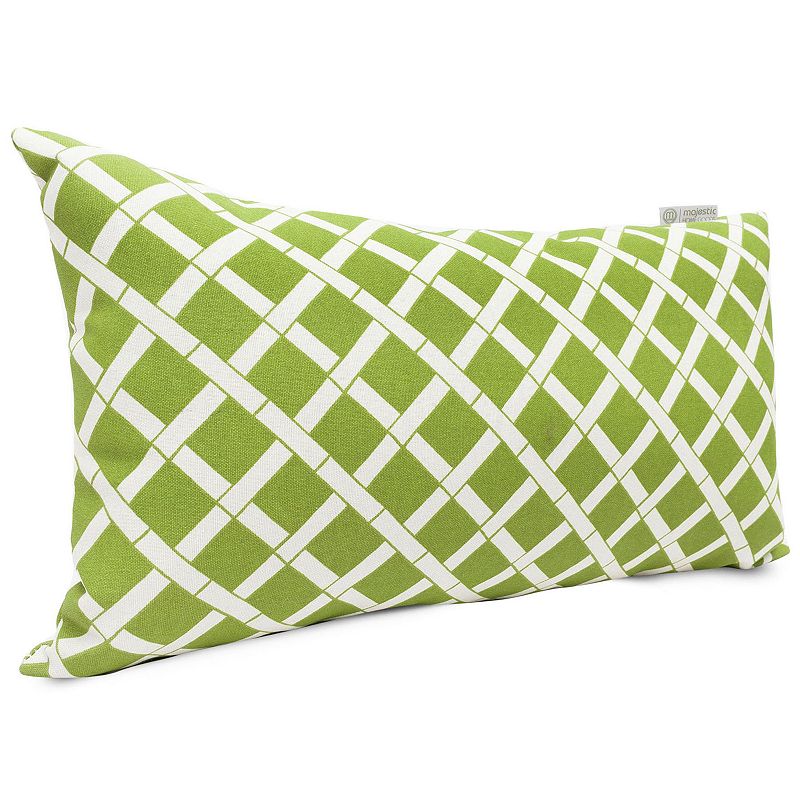 Majestic Home Goods Geometric Indoor Outdoor Small Decorative Pillow, Green
