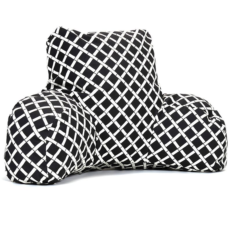 Majestic Home Goods Geometric Indoor Outdoor Reading Pillow, Black, BEDREST