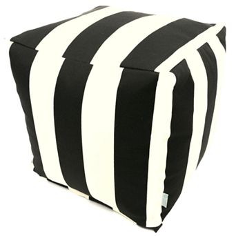 Majestic Home Goods Striped Indoor Outdoor Small Cube Ottoman