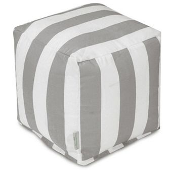 Majestic Home Goods Striped Indoor Outdoor Small Cube Ottoman