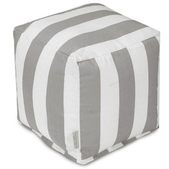 Majestic Home Goods Striped Indoor Outdoor Small Cube Ottoman