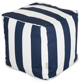 Majestic Home Goods Striped Indoor Outdoor Small Cube Ottoman