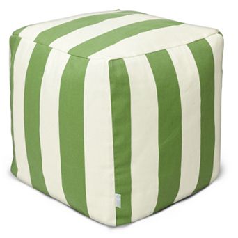 Majestic Home Goods Striped Indoor Outdoor Small Cube Ottoman