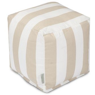 Majestic Home Goods Striped Indoor Outdoor Small Cube Ottoman