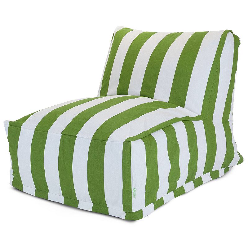 Majestic Home Goods Striped Indoor Outdoor Beanbag Chair Lounger, Green, FL