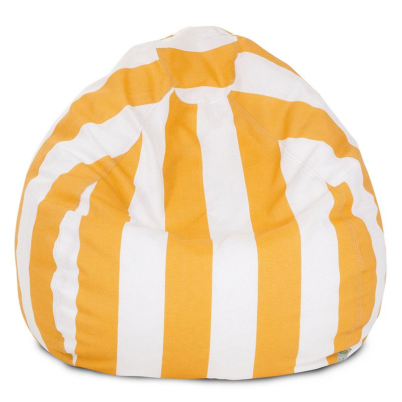 Majestic Home Goods Striped Indoor Outdoor Small Beanbag Chair, Yellow