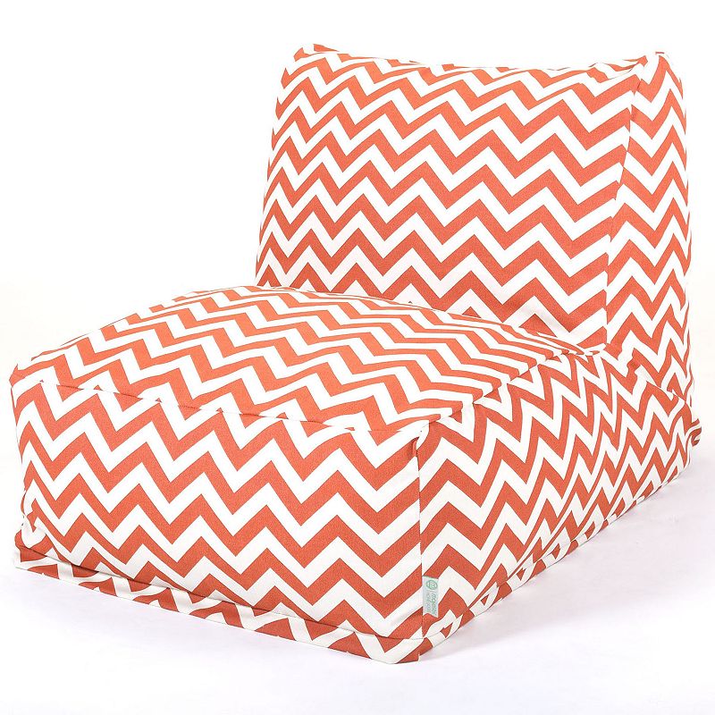 Majestic Home Goods Chevron Indoor Outdoor Beanbag Chair Lounger, Burnt Orange