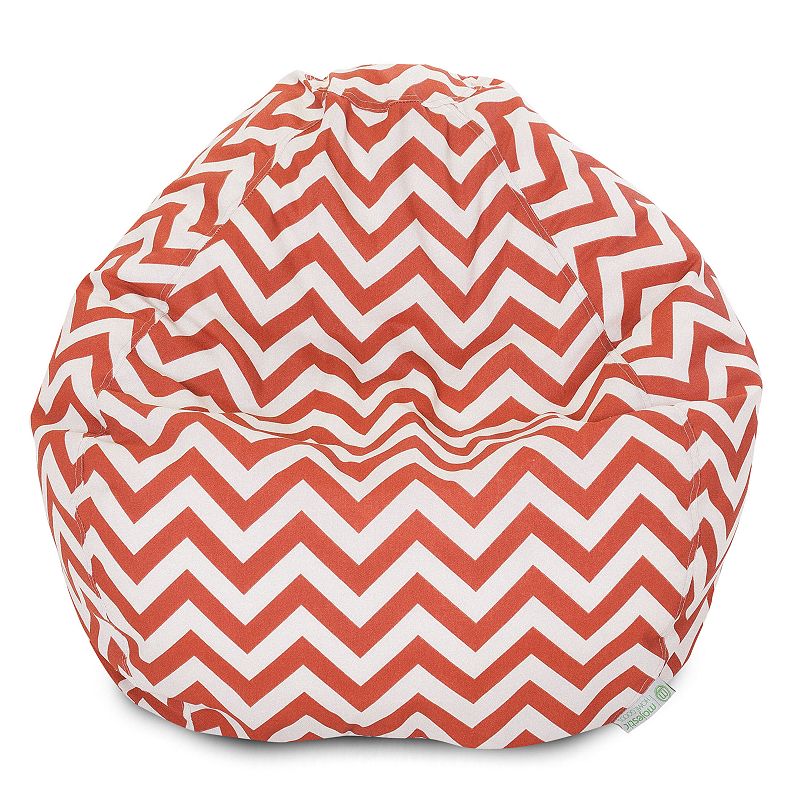 Majestic Home Goods Chevron Indoor Outdoor Small Beanbag Chair, Burnt Orange