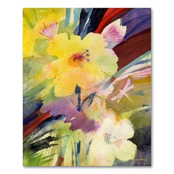 24" x 18" "Dragonfly Garden Dream" Canvas Wall Art by Sheila Golden