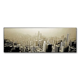 "Chicago Skyline" 12" x 32" Canvas Wall Art by Preston
