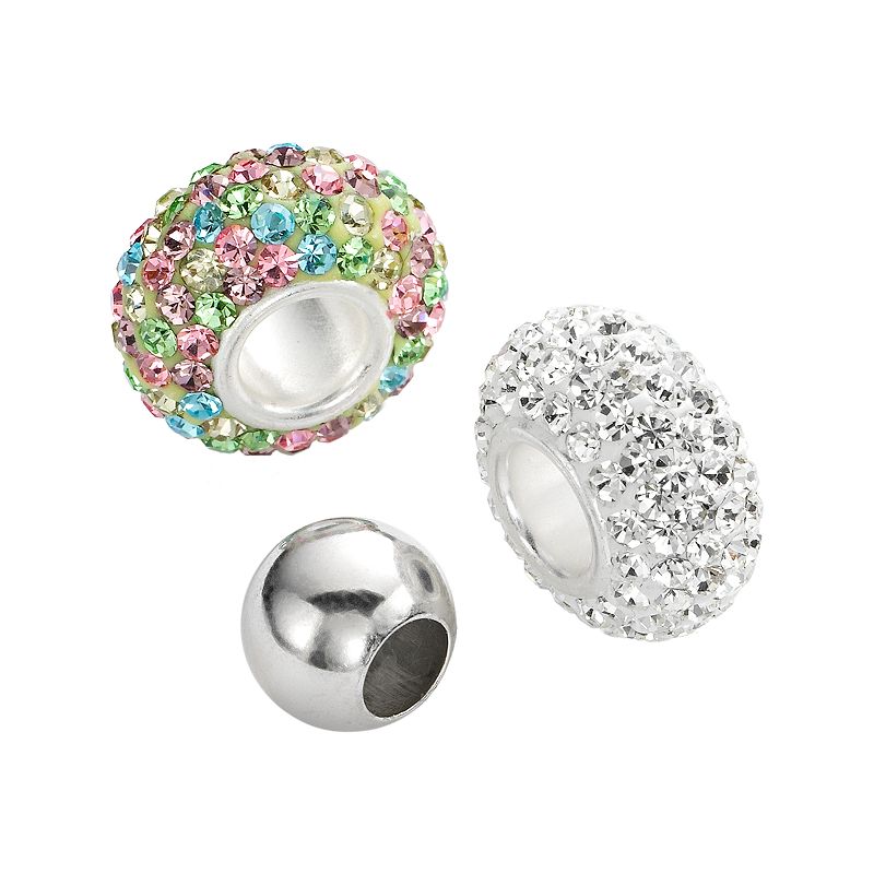 Individuality Beads Sterling Silver Crystal and Round Spacer Bead Set, Wome