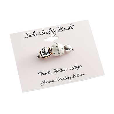 Individuality Beads 24k Gold Over Silver and Sterling Silver Crystal, Faith and Round Spacer Bead Set