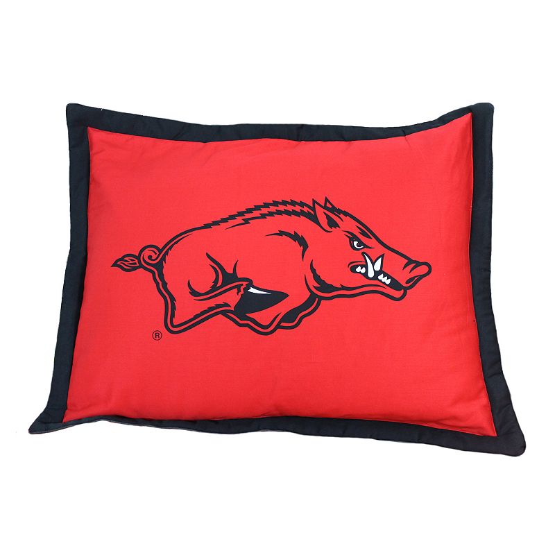 College Covers Arkansas Razorbacks Printed Pillow Sham, Multicolor