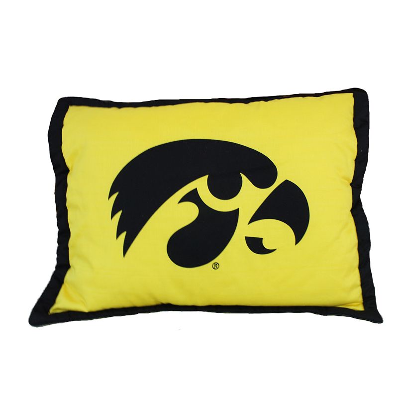 College Covers Iowa Hawkeyes Printed Pillow Sham, Multicolor