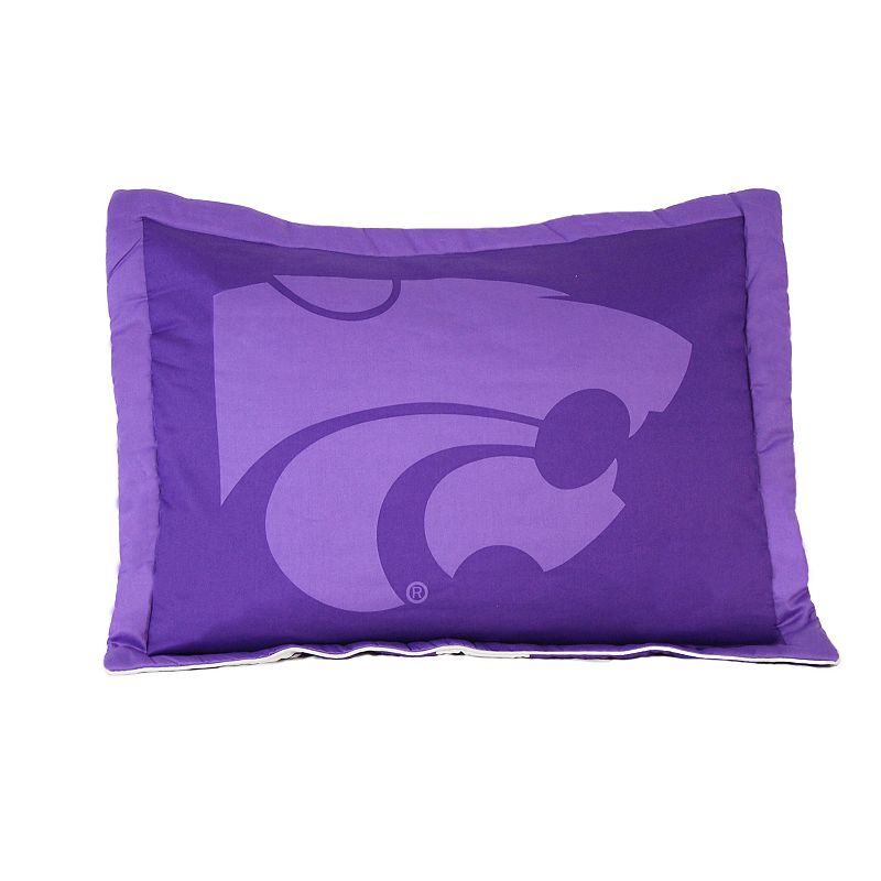 College Covers Kansas State Wildcats Printed Pillow Sham, Multicolor
