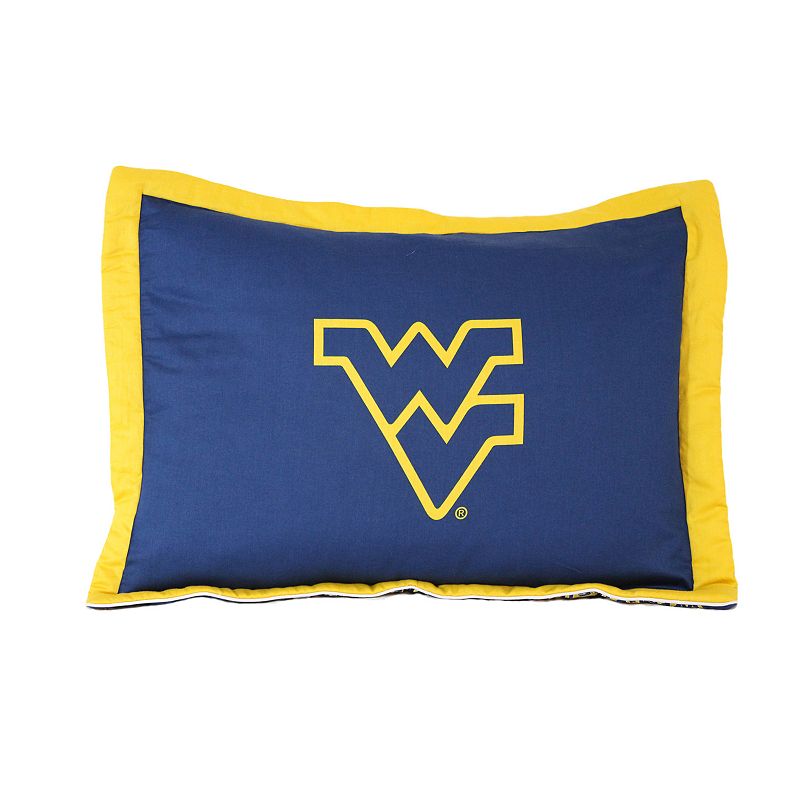 College Covers West Virginia Mountaineers Printed Pillow Sham, Multicolor