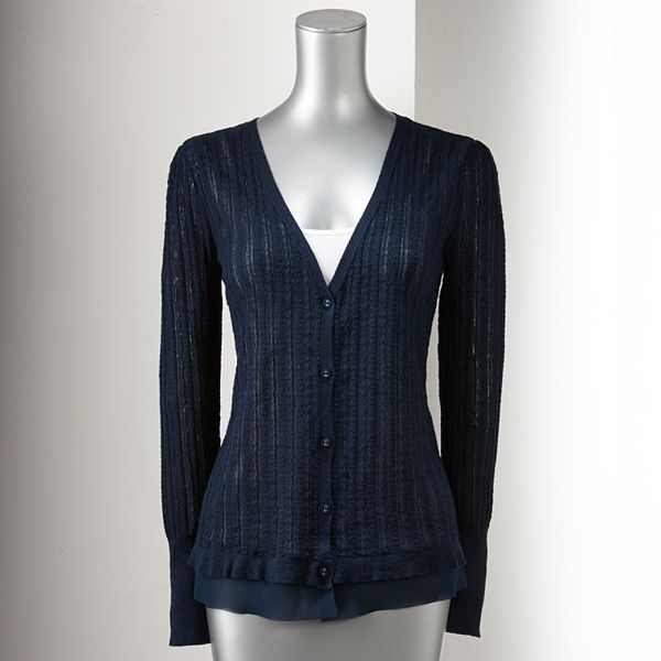 Women's Simply Vera Vera Wang Ribbed Cardigan