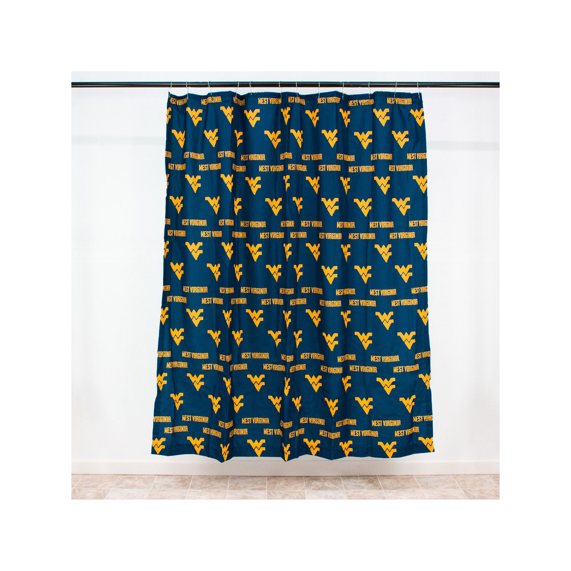 College Covers West Virginia Mountaineers Printed Shower Curtain Cover, Tea