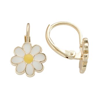 Junior Jewels Kids Brass Daisy Drop Earrings