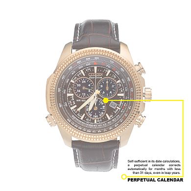 Citizen Men's Eco-Drive Perpetual Calendar Leather Chronograph Watch - BL5403-03X
