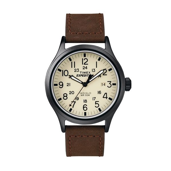 Timex® Men's Expedition Scout Leather Watch - T49963KZ